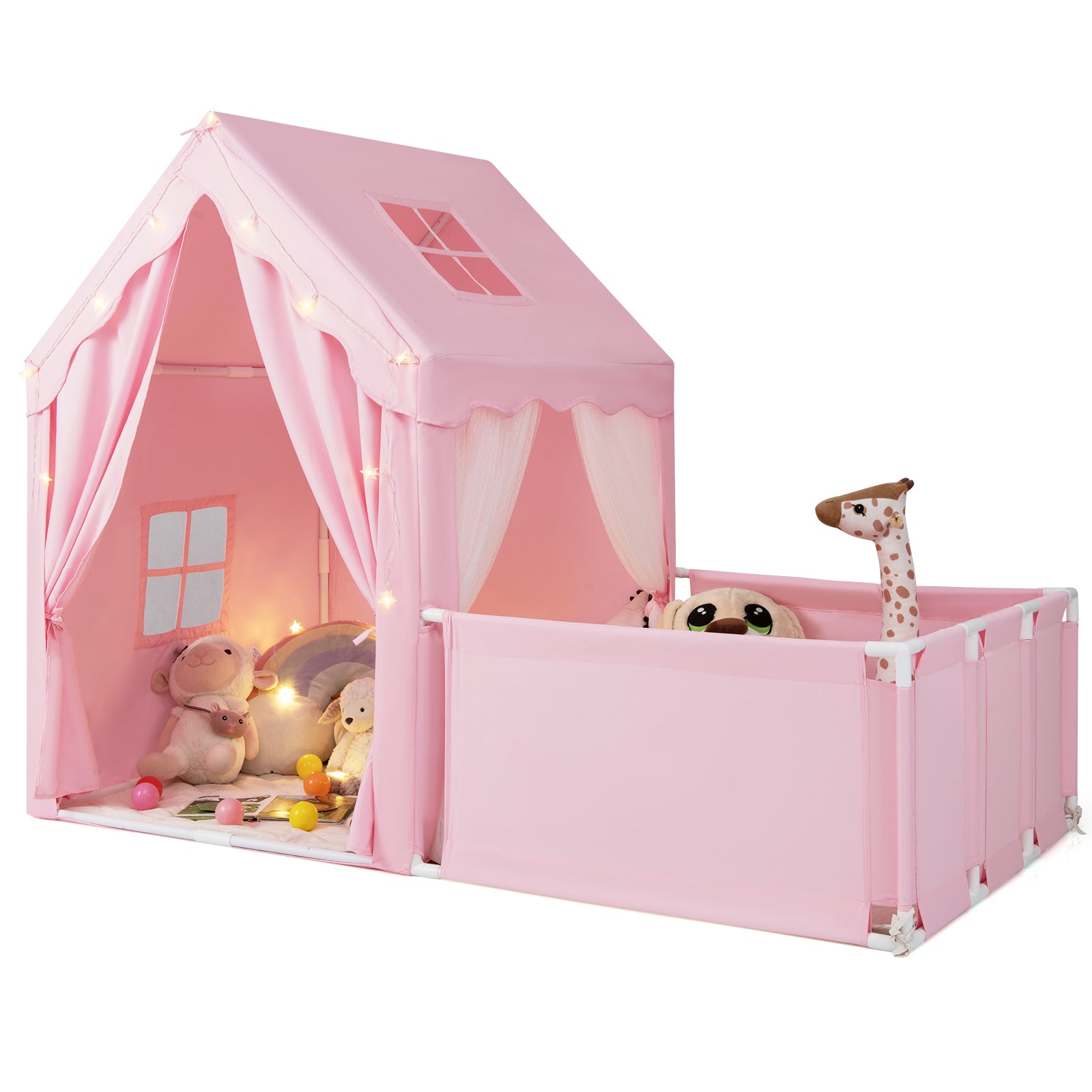 Kids Play Tent With Playpen, 2-in-1 Toddler Playhouse, Pink Play Tents & Playhouse at Gallery Canada