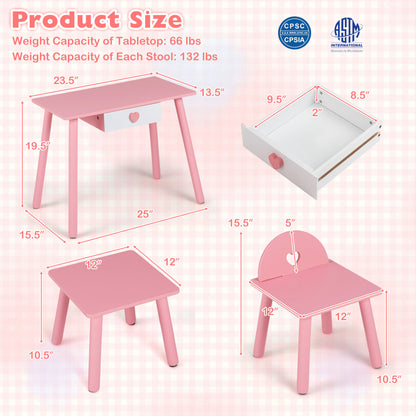 Kids Pretend Nail Salon Playset, Wooden Makeup, Pink
