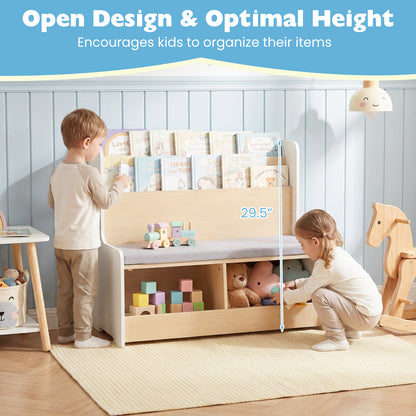 Kids Reading Nook With Bench Bookshelf, 2 Cubbies, White Kids Storage at Gallery Canada