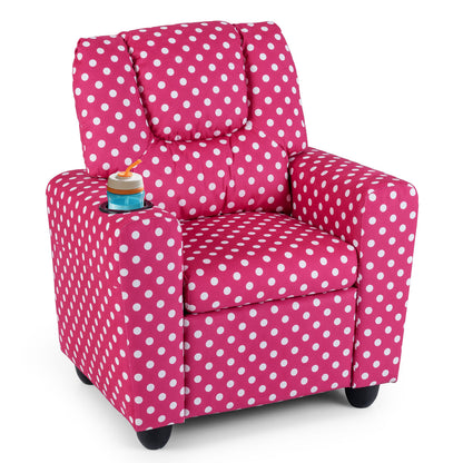Kids Recliner Chair Push Back Toddler Reclining Armchair with Cup Holder, Red Kids Chairs & Seating at Gallery Canada