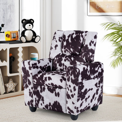 Kids Recliner Chair Push Back Toddler Reclining Armchair with Cup Holder, Black & White Kids Chairs & Seating at Gallery Canada