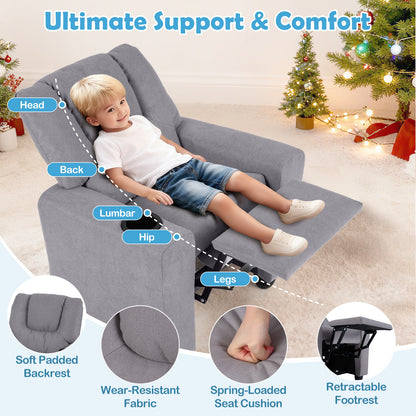 Kids Recliner Chair, Push Back, Toddler Armchair, Gray Kids Chairs & Seating at Gallery Canada