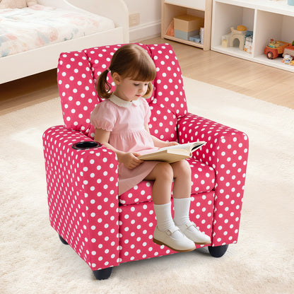 Kids Recliner Chair, Push Back Toddler Armchair With Cup Holder, Red Kids Chairs & Seating at Gallery Canada