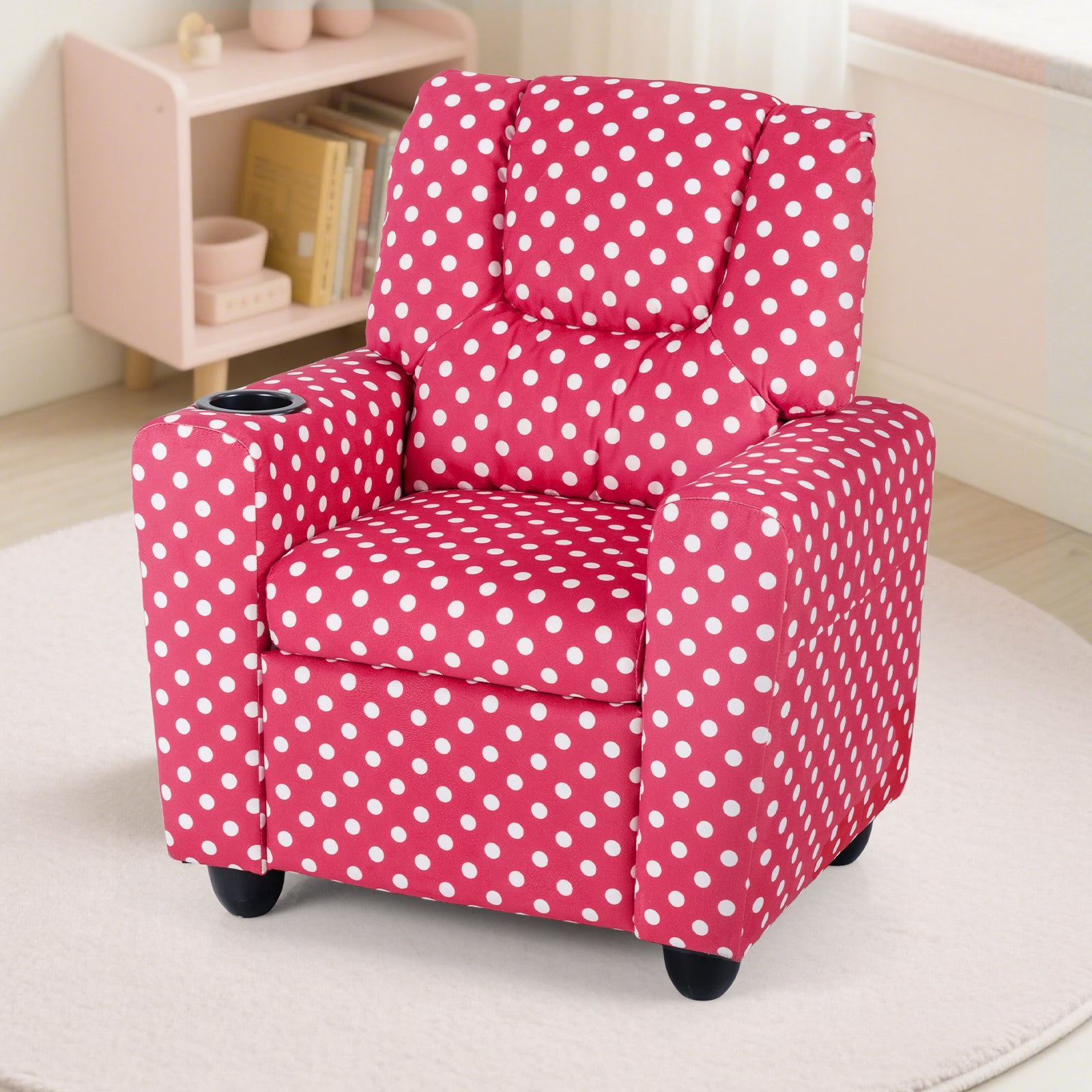 Kids Recliner Chair, Push Back Toddler Armchair With Cup Holder, Red Kids Chairs & Seating at Gallery Canada