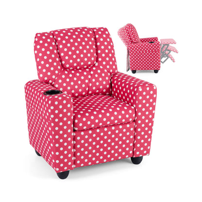 Kids Recliner Chair, Push Back Toddler Armchair With Cup Holder, Red Kids Chairs & Seating at Gallery Canada