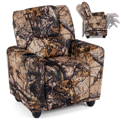 Kids Recliner Chair, With Cup Holder, Camouflage