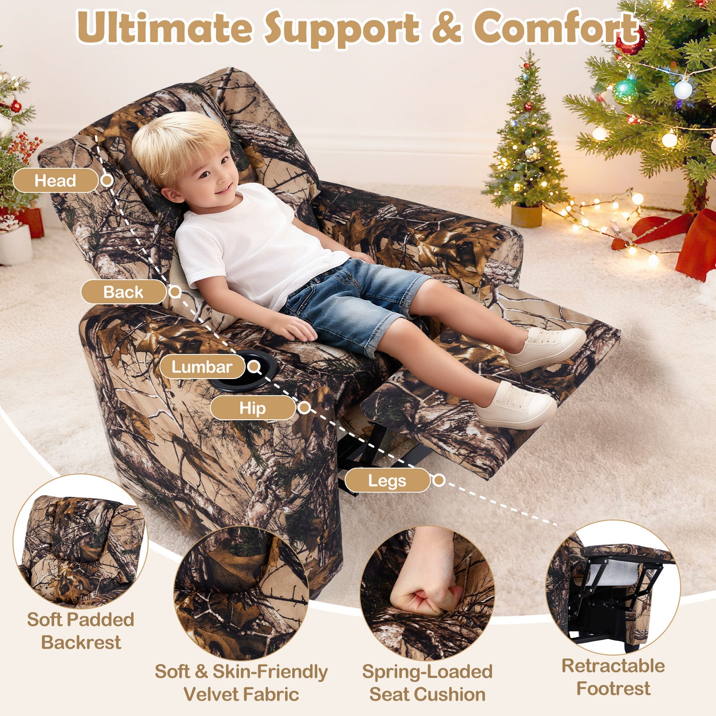 Kids Recliner Chair, With Cup Holder, Camouflage Kids Chairs & Seating at Gallery Canada