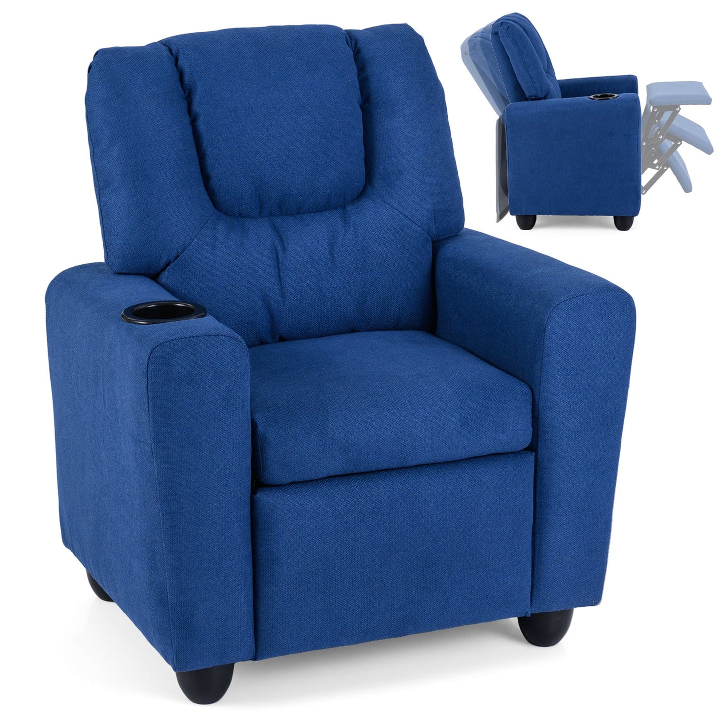 Kids Recliner Chair, Push Back, Blue Kids Chairs & Seating Blue at Gallery Canada