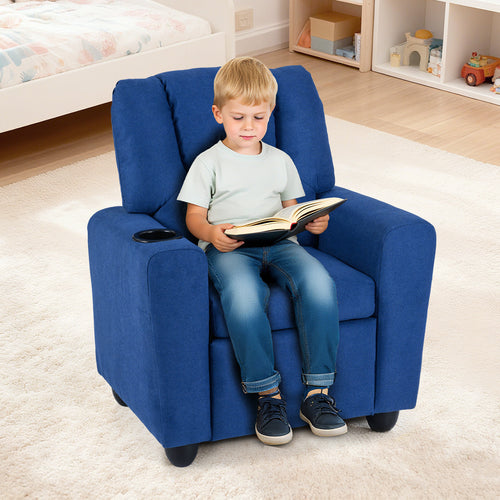 Kids Recliner Chair, Push Back, Blue