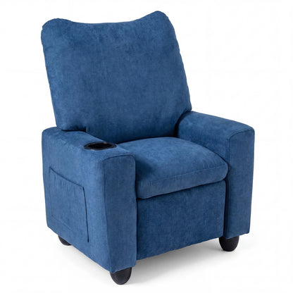 Kids Recliner Toddler Single Sofa with Adjustable Footrest and Cup Holder, Navy Kids Chairs & Seating at Gallery Canada