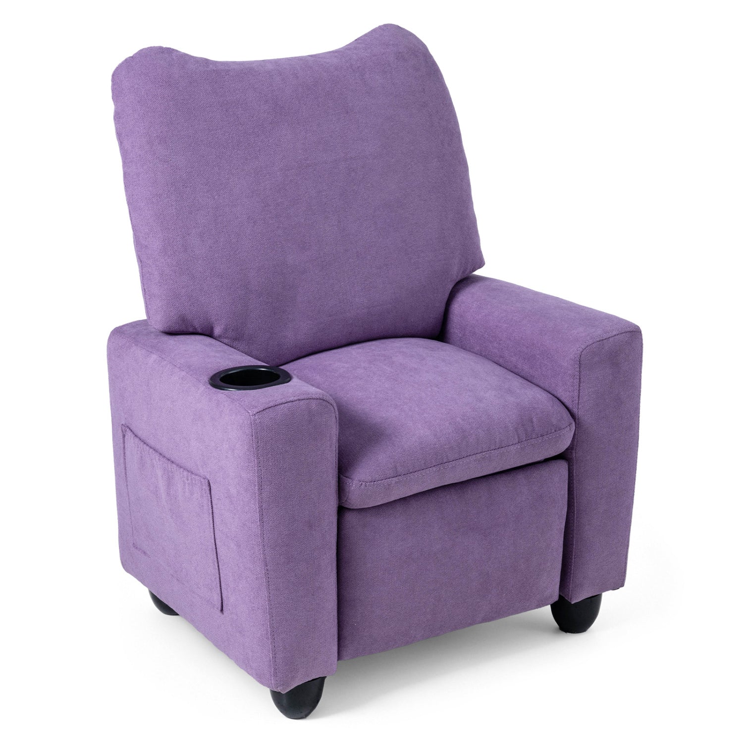 Kids Recliner Toddler Single Sofa with Adjustable Footrest and Cup Holder, Purple Kids Chairs & Seating Purple at Gallery Canada