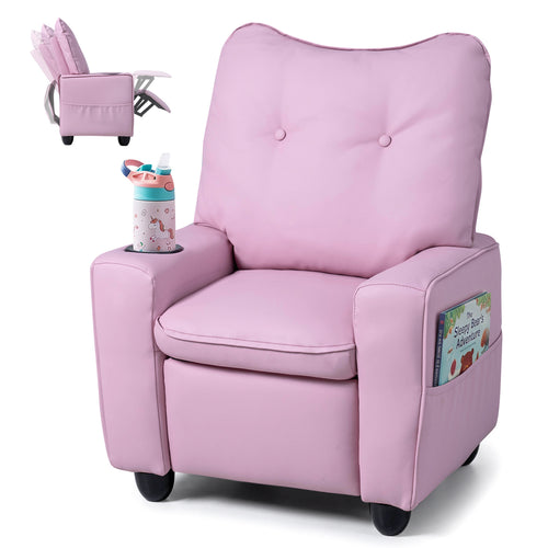 Kids Recliner with Cup Holder, Pink