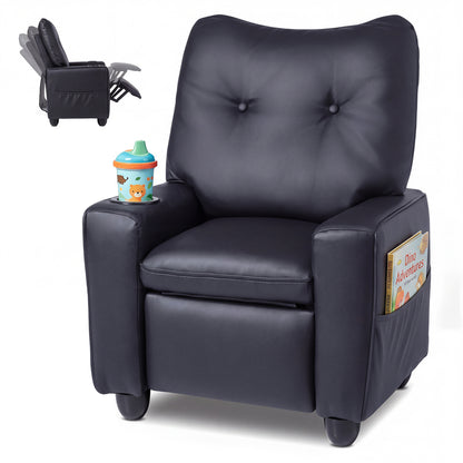 Accoudoirs avec porte-gobelets pour fauteuil inclinable pour enfants, dossier réglable, noir