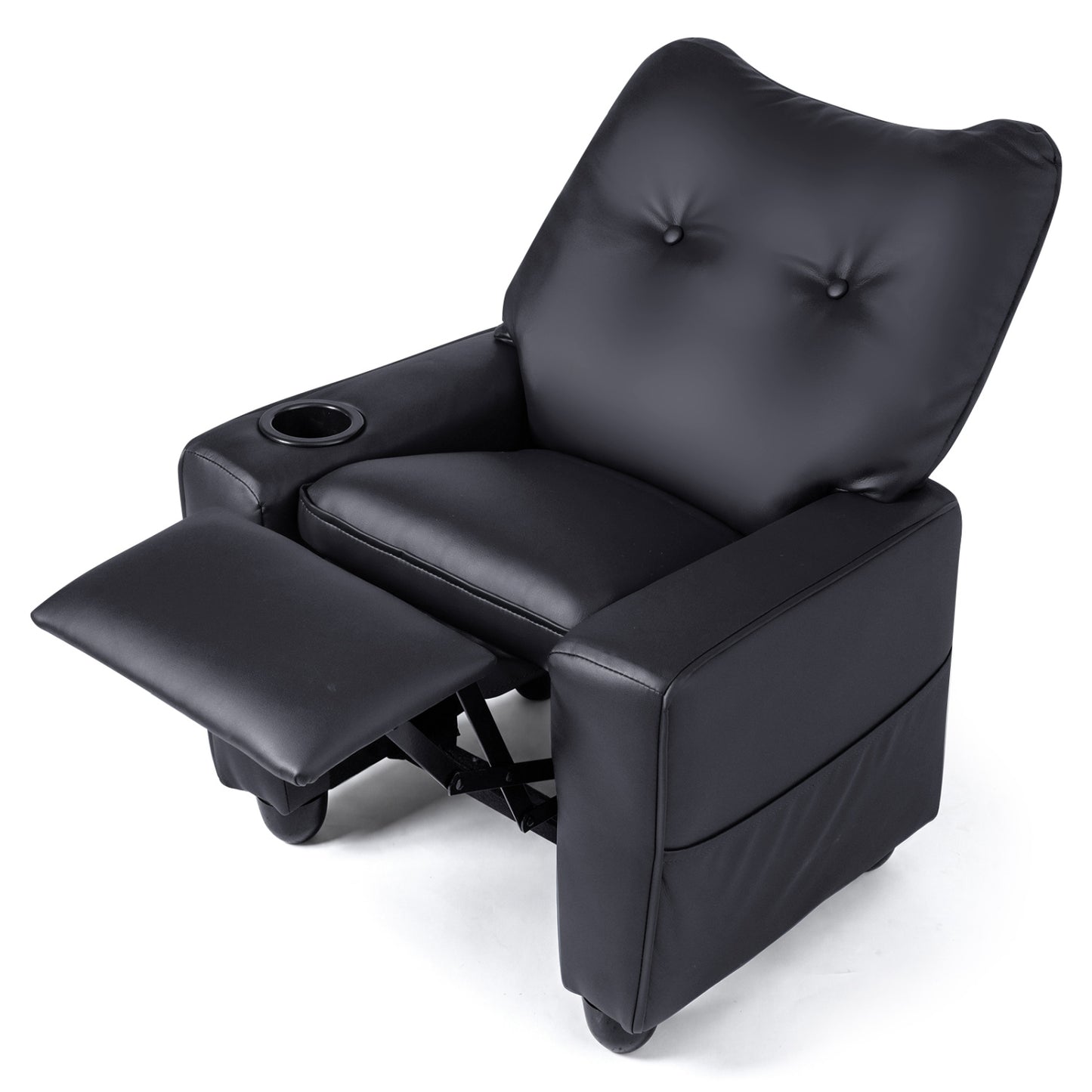 Accoudoirs avec porte-gobelets pour fauteuil inclinable pour enfants, dossier réglable, noir