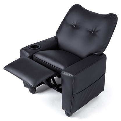 Accoudoirs avec porte-gobelets pour fauteuil inclinable pour enfants, dossier réglable, noir