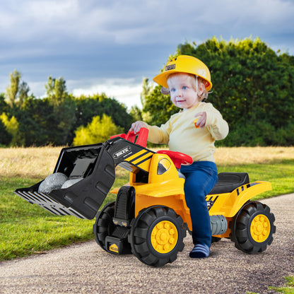 Kids Ride On Bulldozer Toy Truck, Adjustable Bucket, Aged 3+ Years, Yellow Powered Ride On Toys at Gallery Canada