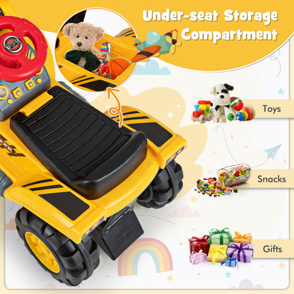 Kids Ride On Bulldozer Toy Truck, Adjustable Bucket, Aged 3+ Years, Yellow Powered Ride On Toys at Gallery Canada