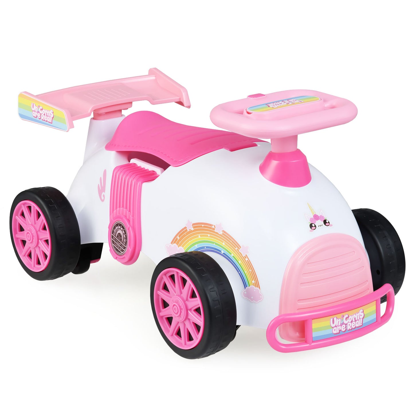 Kids Ride On Car Sliding Toy with Music and Under-Seat Storage, Pink Push & Pedal Ride On Toys at Gallery Canada