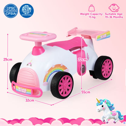 Kids Ride On Car Sliding Toy with Music and Under-Seat Storage, Pink Push & Pedal Ride On Toys at Gallery Canada