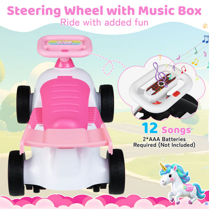Kids Ride On Car Sliding Toy with Music and Under-Seat Storage, Pink Push & Pedal Ride On Toys at Gallery Canada
