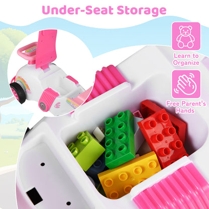 Kids Ride On Car Sliding Toy with Music and Under-Seat Storage, Pink Push & Pedal Ride On Toys at Gallery Canada