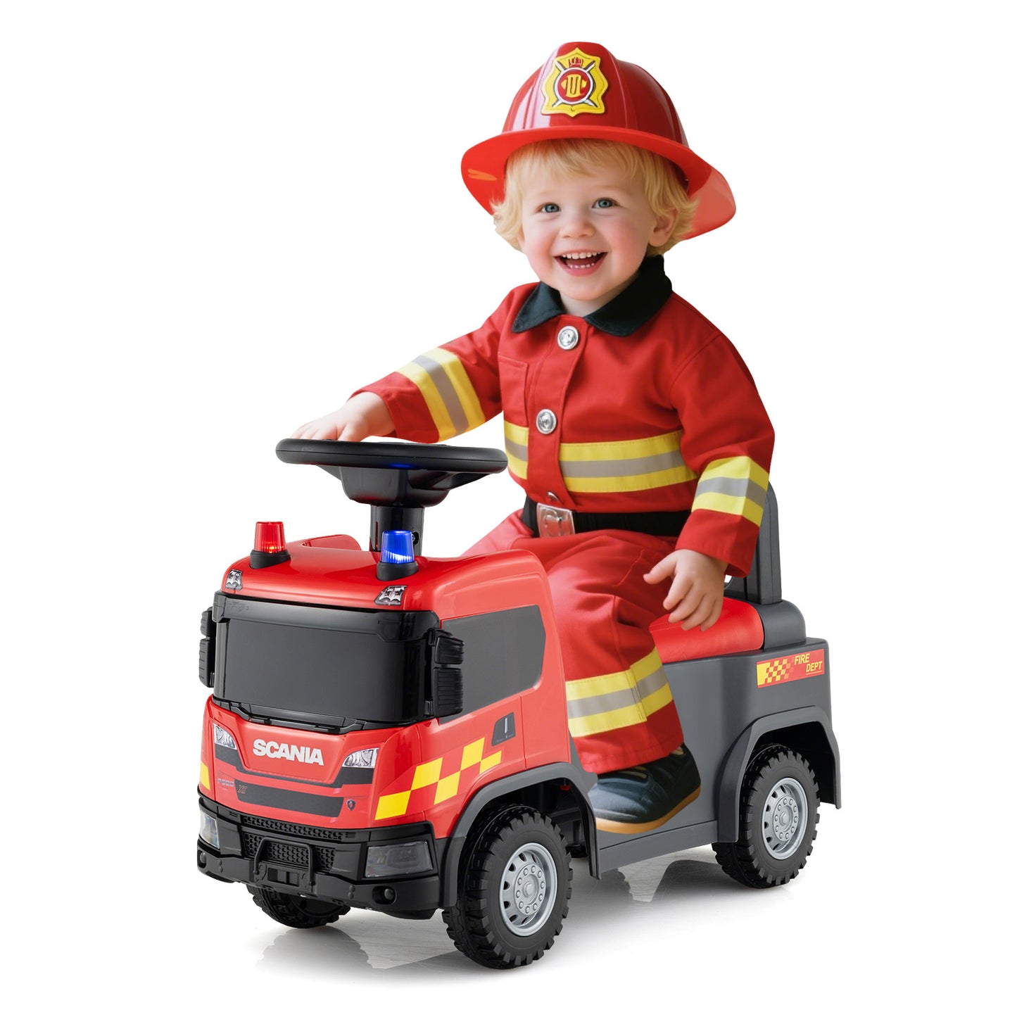 Kids Ride On Push Car Licensed SCANIA Truck Toy with Steering Wheel and Music, Red Push & Pedal Ride On Toys at Gallery Canada