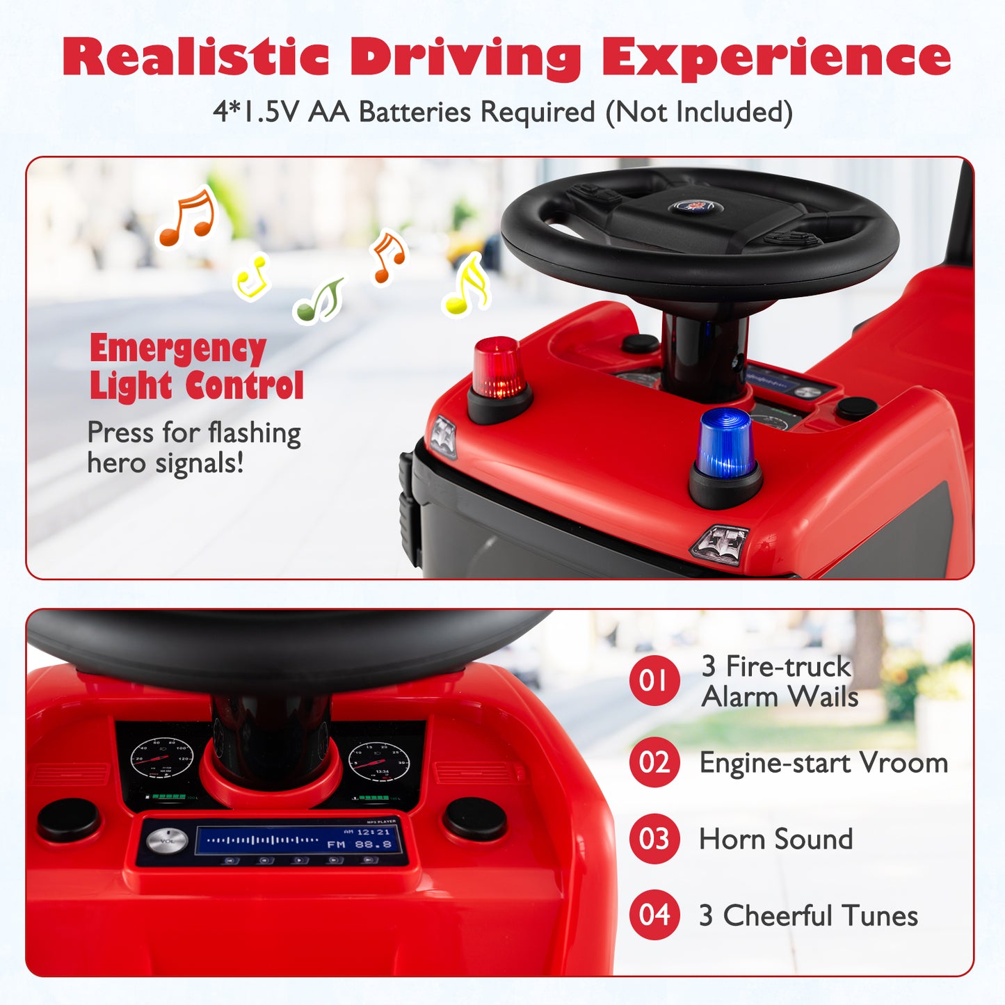 Kids Ride On Push Car Licensed SCANIA Truck Toy with Steering Wheel and Music, Red Push & Pedal Ride On Toys at Gallery Canada