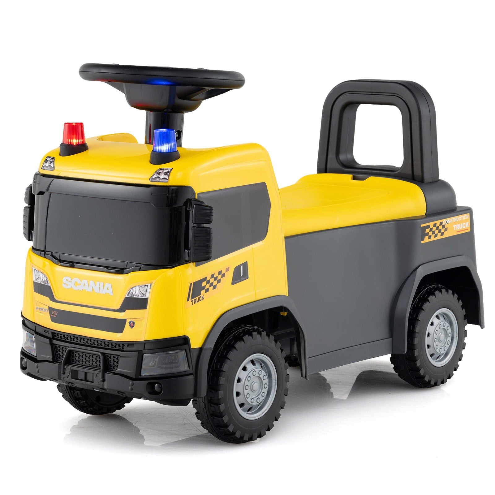 Kids Ride On Push Car Licensed SCANIA Truck Toy with Steering Wheel and Music, Yellow Push & Pedal Ride On Toys Yellow at Gallery Canada