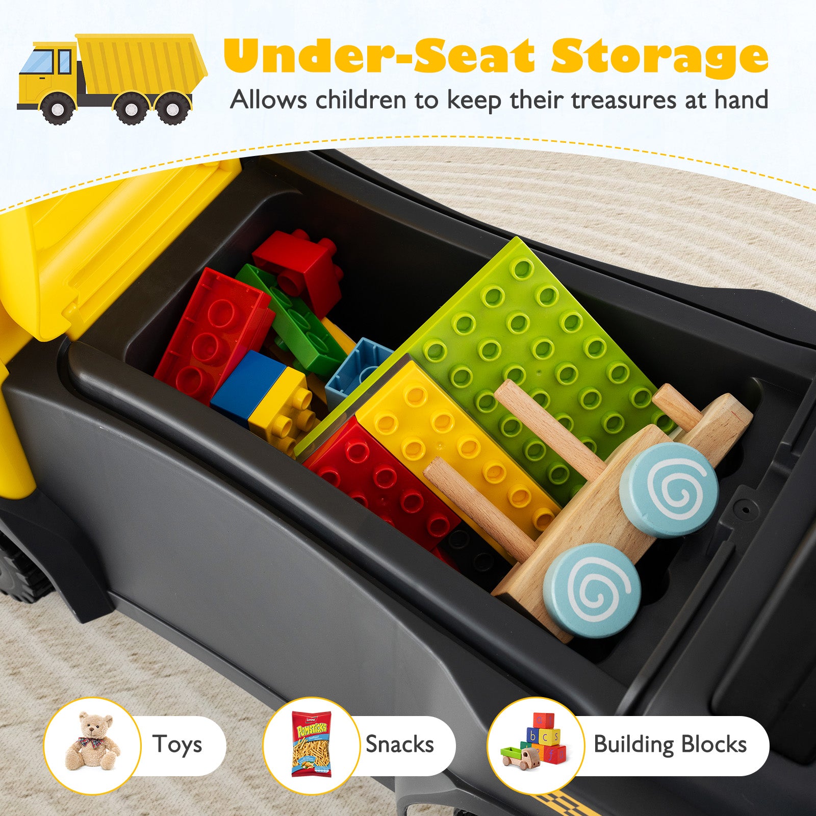 Kids Ride On Push Car Licensed SCANIA Truck Toy with Steering Wheel and Music, Yellow Push & Pedal Ride On Toys at Gallery Canada