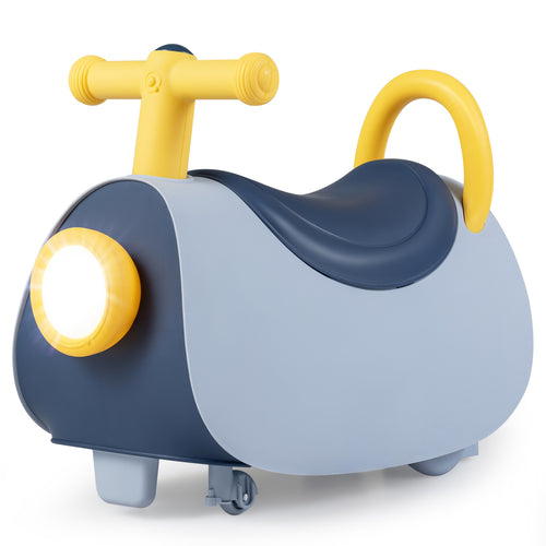 Kids Ride On Push Car with Headlight, Blue