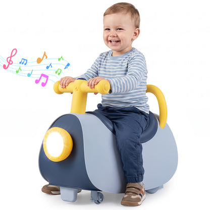 Kids Ride On Push Car with Headlight, Blue