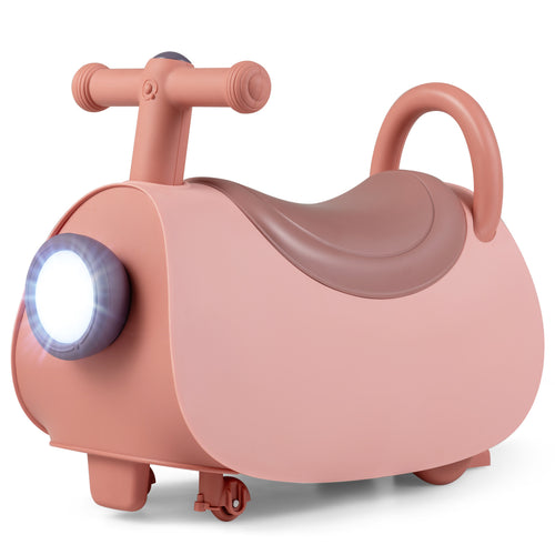 Kids Ride On Push Car With Headlight Music Storage, Pink