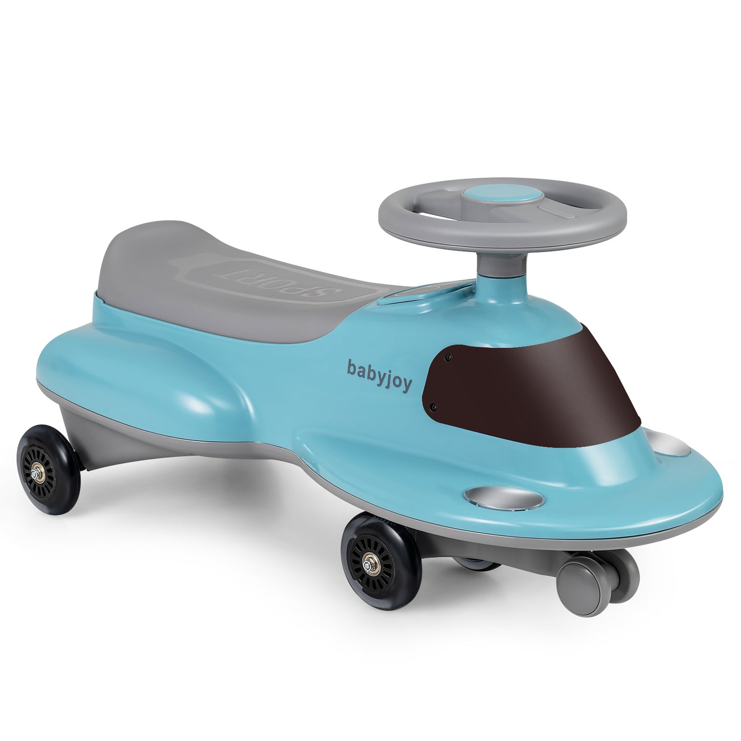 Kids Ride On Toy with Under-seat Storage and LED Flashing Wheels, Blue Push & Pedal Ride On Toys Blue at Gallery Canada