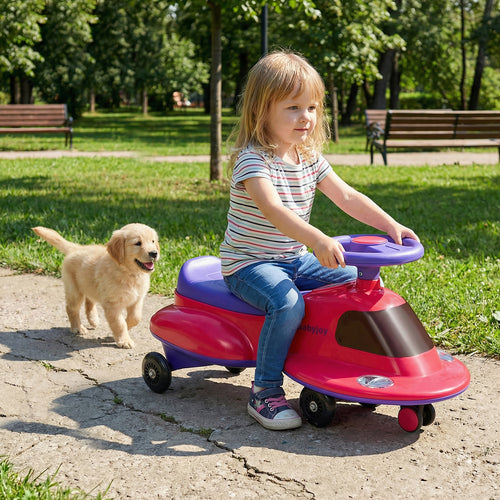 Kids Ride On Toy with Under-seat Storage and LED Flashing Wheels, Pink