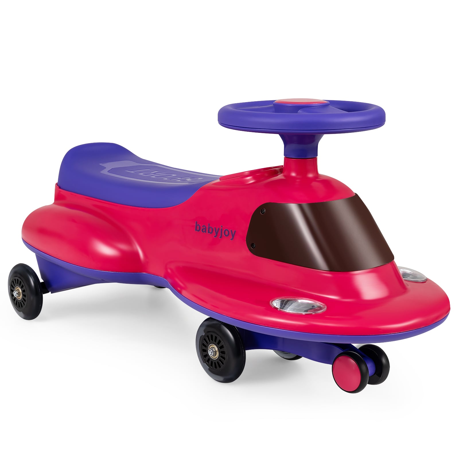 Kids Ride On Toy with Under-seat Storage and LED Flashing Wheels, Pink Push & Pedal Ride On Toys at Gallery Canada