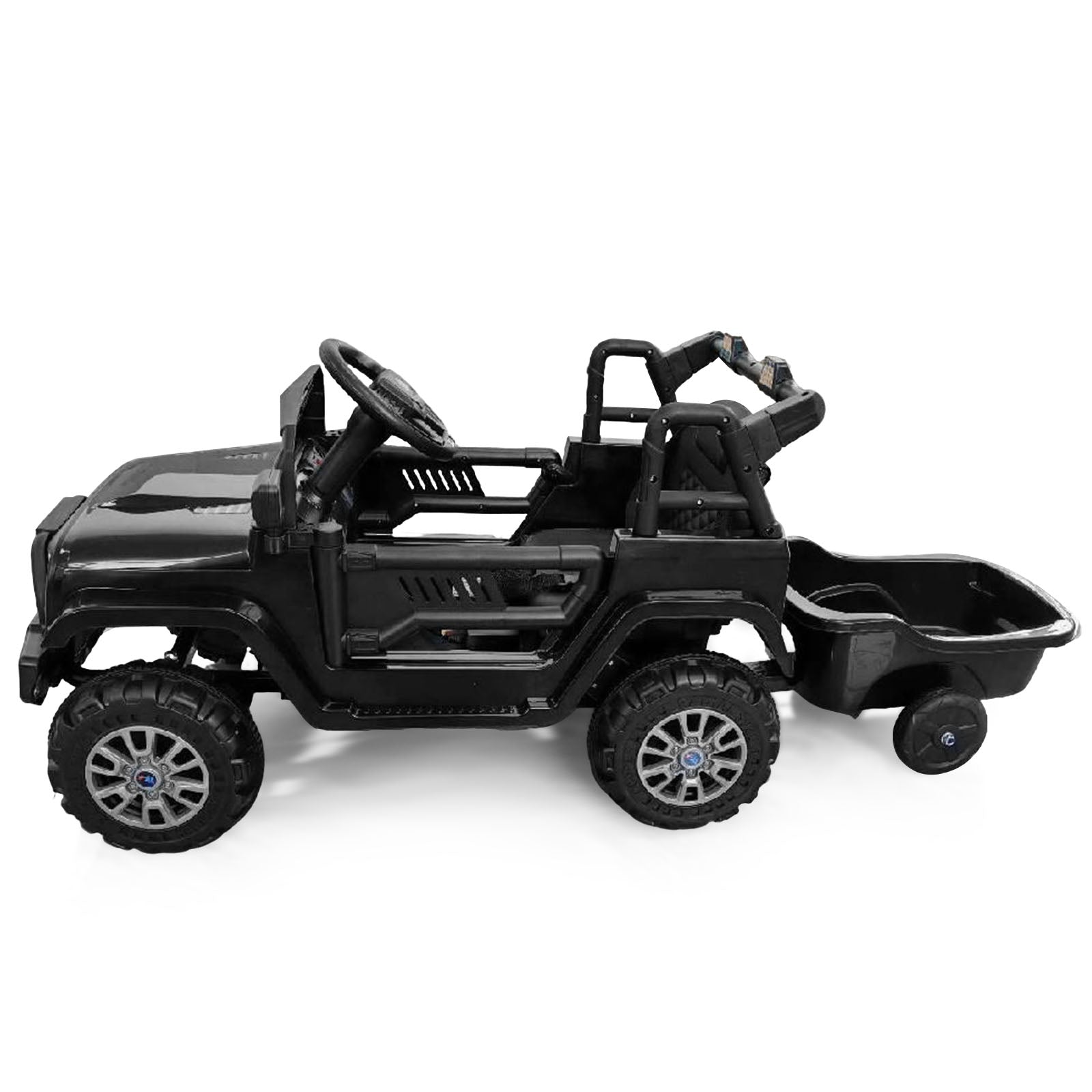 Kids Ride On UTV Car with Detachable Trailer 12V Battery Powered Ride On Truck, Black Powered Ride On Toys Black at Gallery Canada