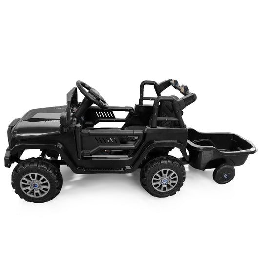 Kids Ride On UTV Car with Detachable Trailer 12V Battery Powered Ride On Truck, Black Powered Ride On Toys Black at Gallery Canada
