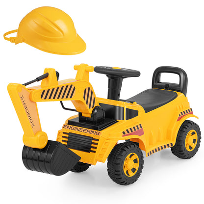 Kids Ride On Excavator, Adjustable Shovel, Yellow Push & Pedal Ride On Toys at Gallery Canada