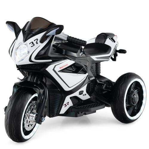 Kids Ride on Motorcycle 6V Battery Powered Mini Electric Motorbike with LED Lights, Black