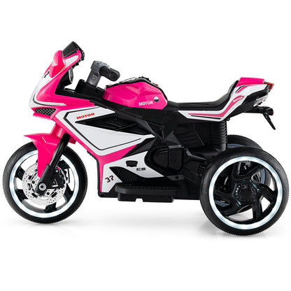 Moto Électrique pour Enfants, Alimentée par Batterie 6V, Rose