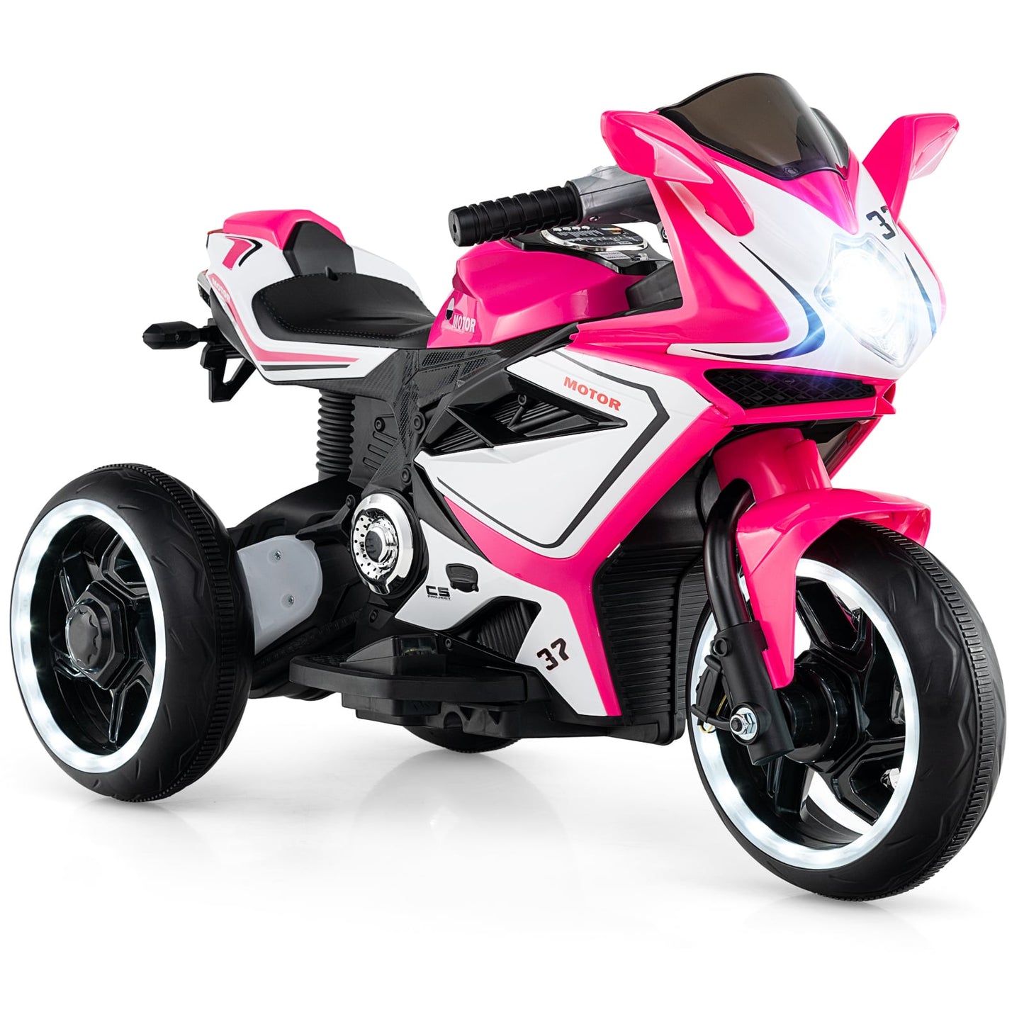 Moto Électrique pour Enfants, Alimentée par Batterie 6V, Rose