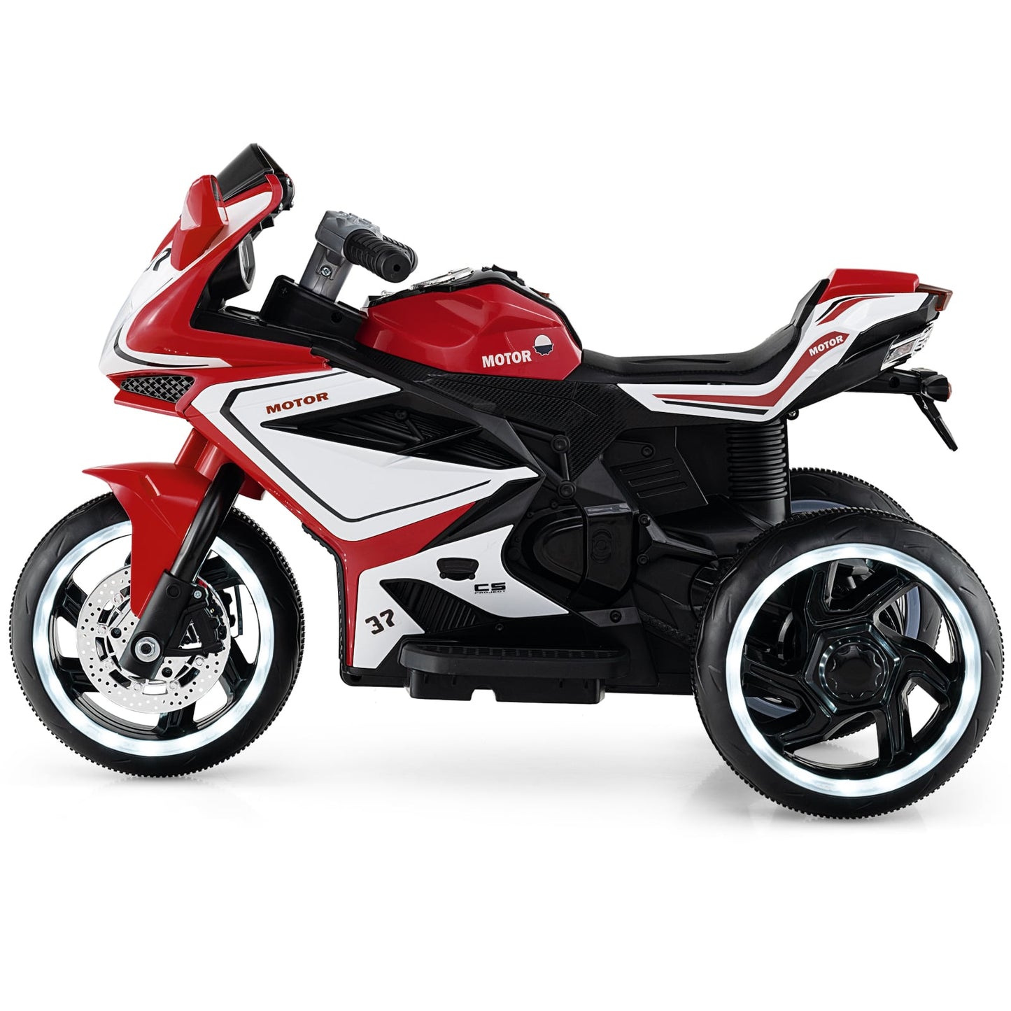 Moto pour Enfants à Monter, Alimentée par Batterie 6V, Rouge
