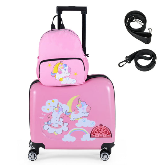 Kids Ride-on Suitcase & Backpack Set, Pink Kids Luggage Pink at Gallery Canada