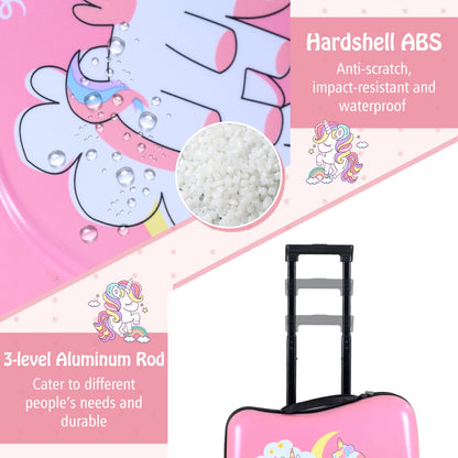 Kids Ride-on Suitcase & Backpack Set, Pink