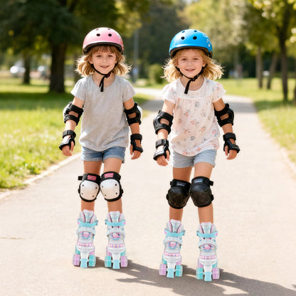 Kids Roller Skates 4 Sizes Adjustable Quad Skates with Light-up Wheels and Safety Protection, Navy Toy Sports at Gallery Canada