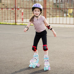 Kids Roller Skates 4 Sizes Adjustable Quad Skates with Light-up Wheels, Navy Toy Sports Navy at Gallery Canada