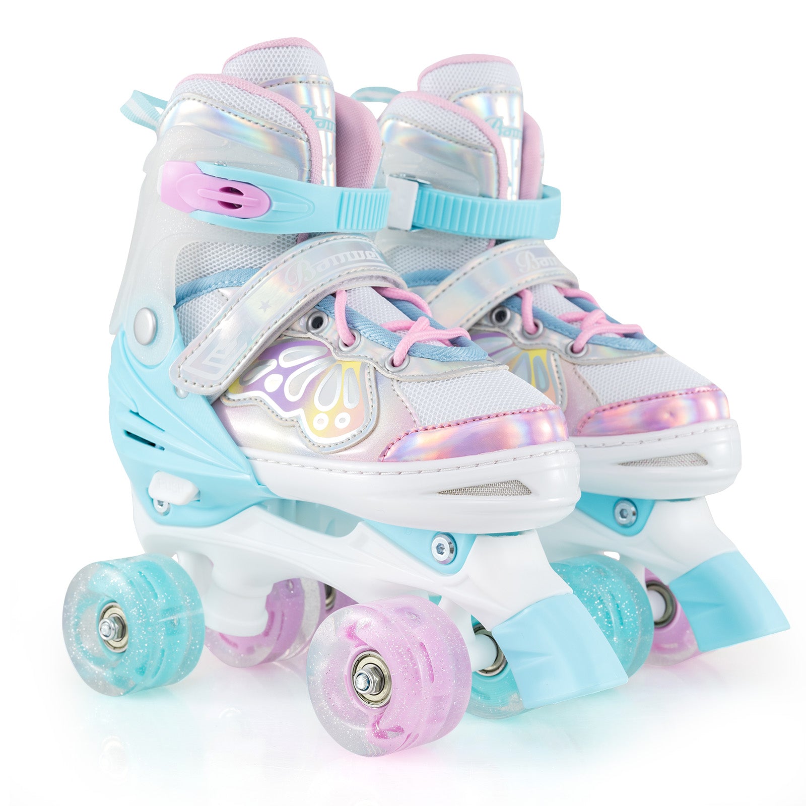 Kids Roller Skates 4 Sizes Adjustable Quad Skates with Light-up Wheels, Navy Toy Sports at Gallery Canada