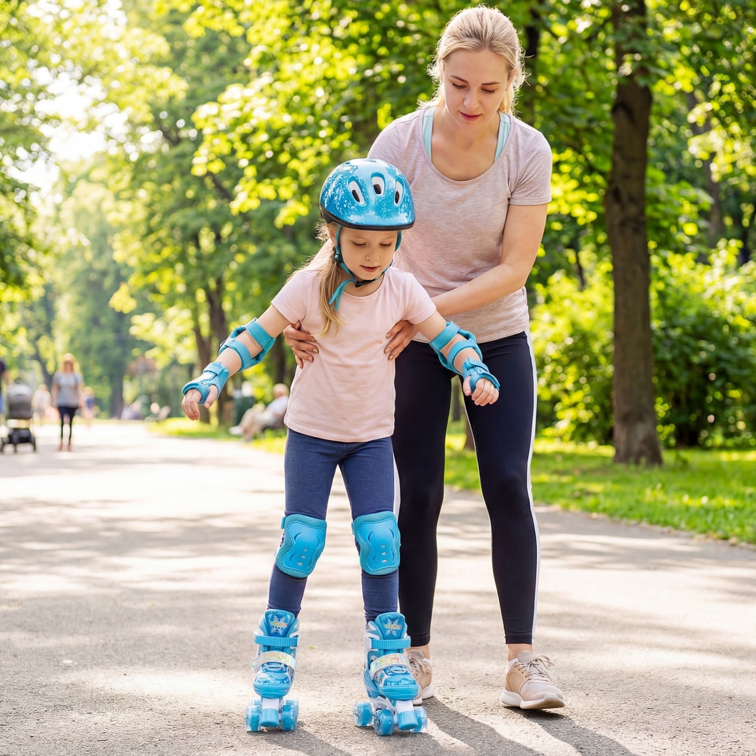 Kids Roller Skates 4 Sizes Adjustable with Light-up Wheels for Toddler Aged 5-7 (S), Blue Toy Sports at Gallery Canada