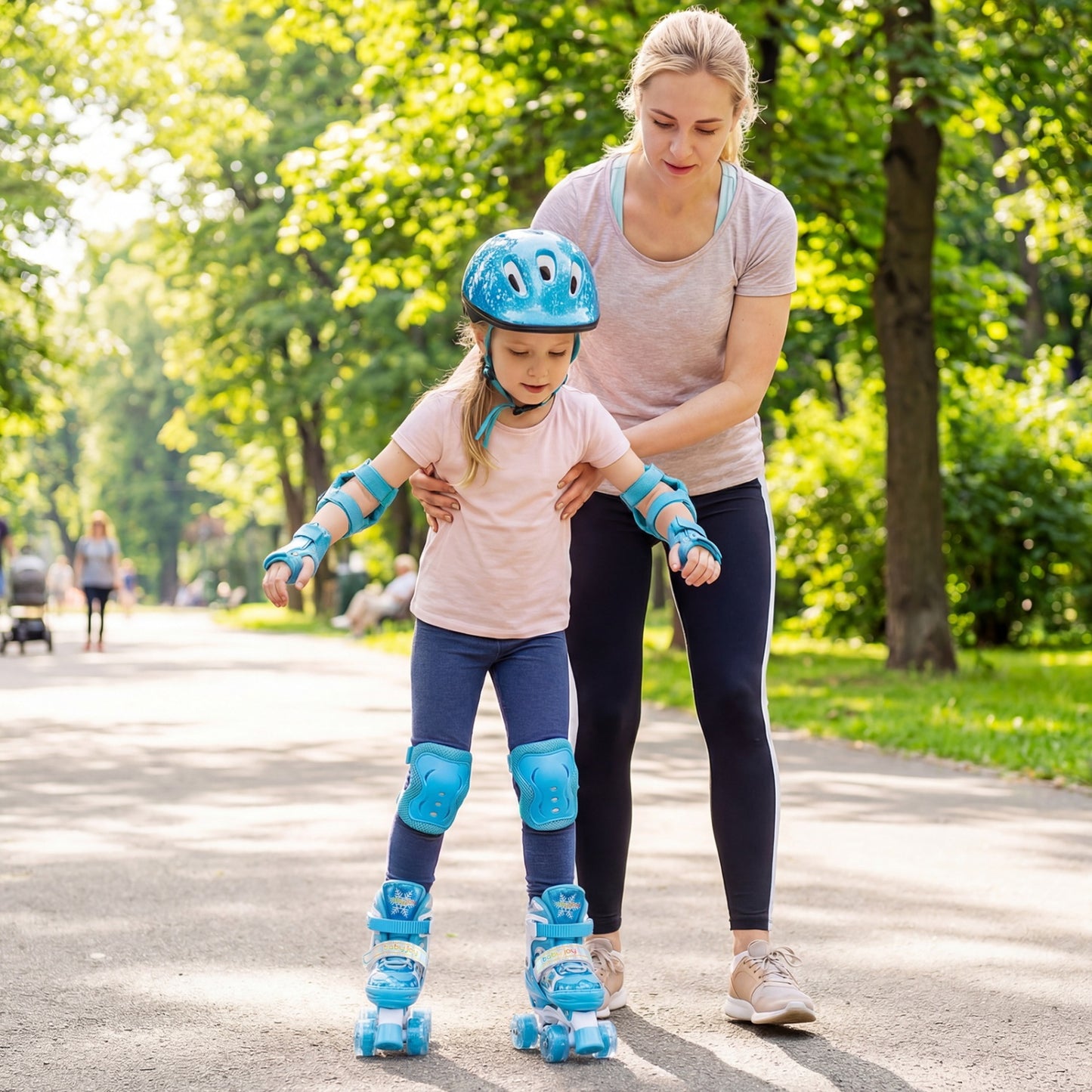Kids Roller Skates 4 Sizes Adjustable with Light-up Wheels for Toddler Aged 5-7 (S), Blue Toy Sports at Gallery Canada