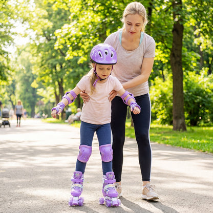 Kids Roller Skates 4 Sizes Adjustable with Light-up Wheels for Toddler Aged 5-7 (S), Purple Toy Sports at Gallery Canada